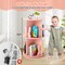 Costway Kids Rotating Bookshelf 2 Tier Freestanding 360° Revolving Display Storage Rack White/Pink